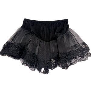 Black Lace Trim Petticoat / Dance Costume Skirt